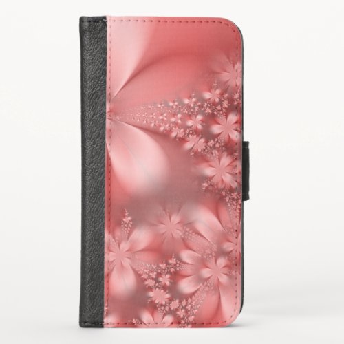 Elegant Pink Flowers Floral Puce iPhone X Wallet Case