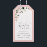 Elegant Pink Flowers Garden Baby Shower Thank You Gift Tags<br><div class="desc">Express your heartfelt appreciation with these charmingly elegant Pink Flowers Garden Baby Shower Thank You Gift Tags. Featuring the sweetest watercolor garden flower accents and botanical greenery, these special keepsake tags are perfect for expressing your gratitude to your closest family and friends for making your special event so memorable. Printed...</div>