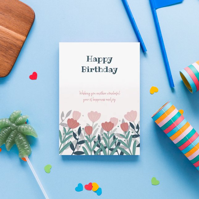 Elegant pink flowers natural Birthday Cards (Creator Uploaded)