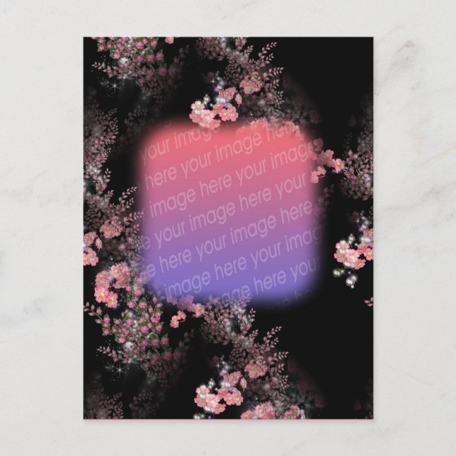 Elegant Pink Flowers Photo Postcard (Front)