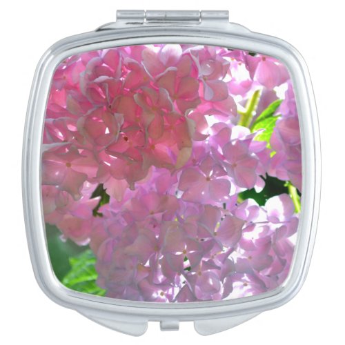 Elegant  pink flowers pink floral pink hydrangeas  makeup mirror