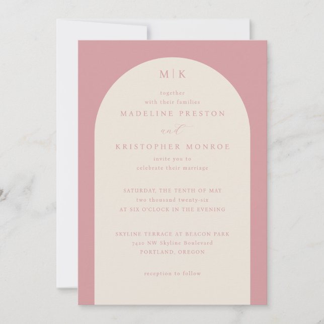Elegant Pink Formal Invitation (Front)
