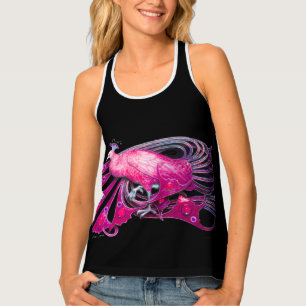ELEGANT PINK FUCHSIA PEACOCK TANK TOP