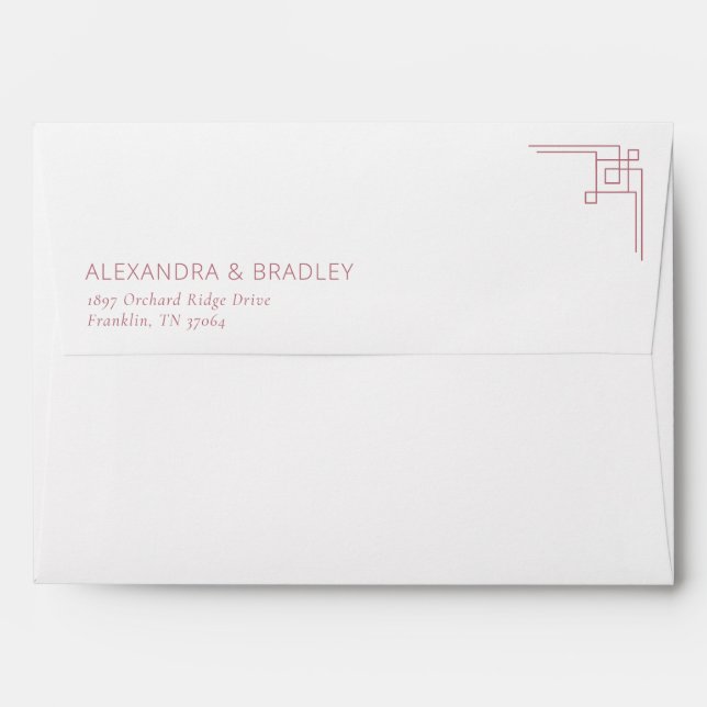 Elegant Pink Geometric Logo Envelope (Back (Top Flap))