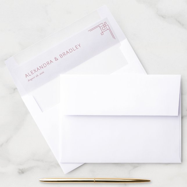 Elegant Pink Geometric Minimalist Envelope Liner (Desk)