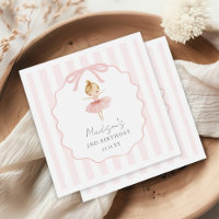 Elegant Pink Girl Ballerina Birthday Party