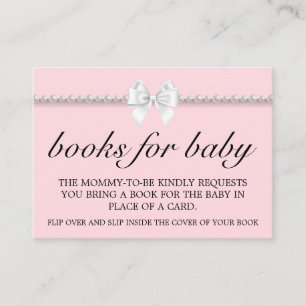 Elegant Pink Glam Tiffany Baby Shower Book Request Enclosure Card