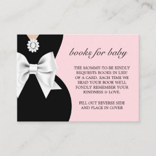 Elegant Pink Glam Tiffany Books for Baby Shower Enclosure Card