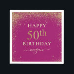 Elegant Pink Glitter 50th Birthday Party  Napkins<br><div class="desc">Elegant Pink Glitter 50th Birthday Party</div>