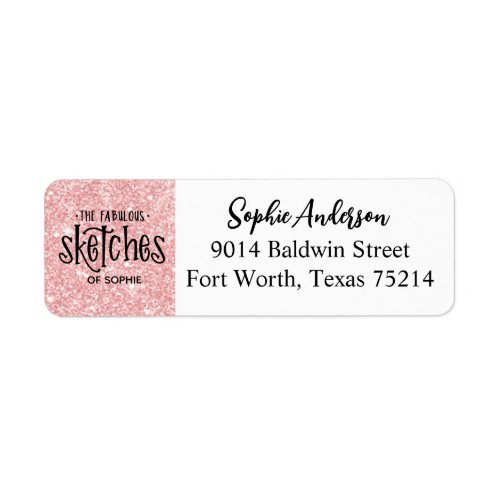 Elegant Pink Glitter Artist Business logo Label