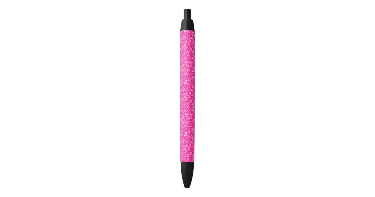 Elegant Pink Glitter Black Ink Pen | Zazzle