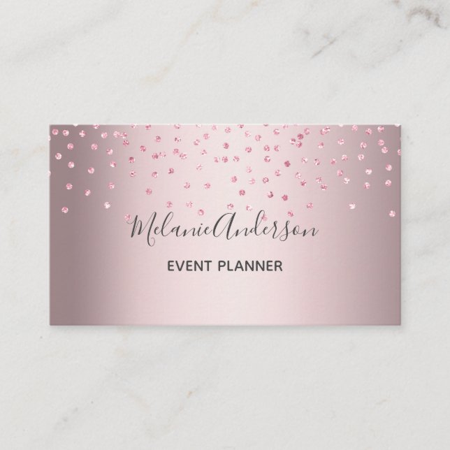 Elegant Pink Glitter  Business Card (Front)