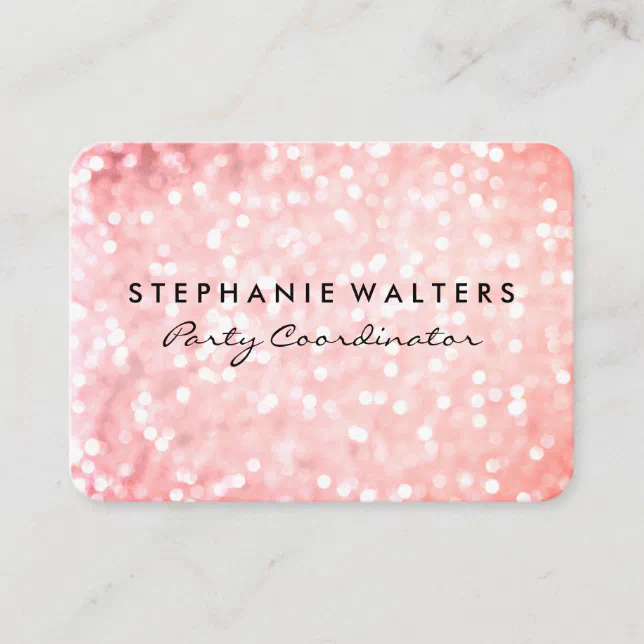 Elegant Pink Glitter Business Card Zazzle