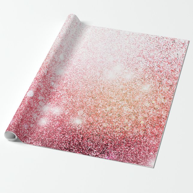 Elegant Pink Glitter chic design Wrapping Paper (Unrolled)