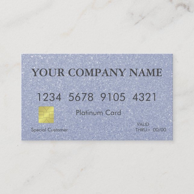 Elegant Pink Glitter Credit Card (Front)