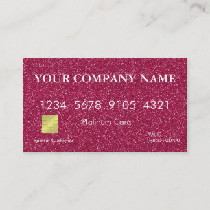 Elegant Pink Glitter Credit Card