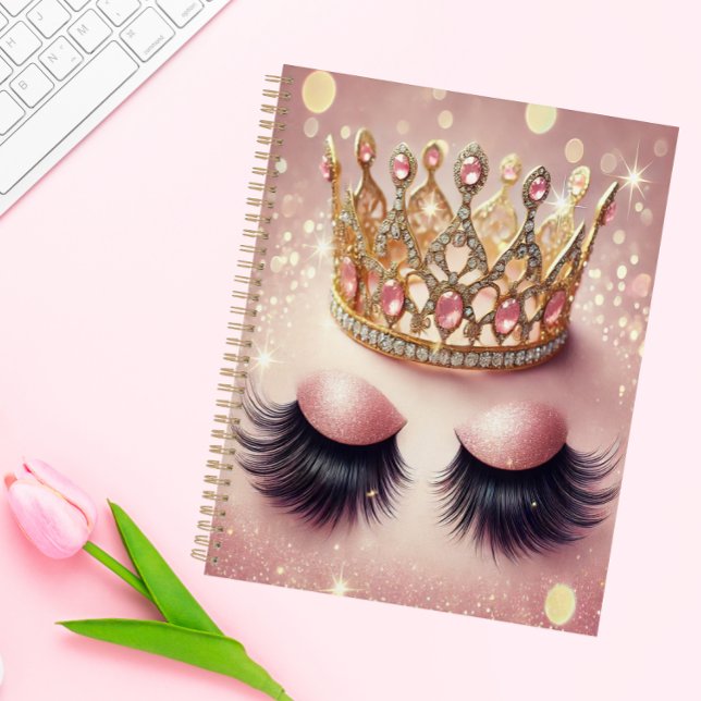 Elegant Pink Glitter Eyelash Crown Planner (Creator Uploaded)