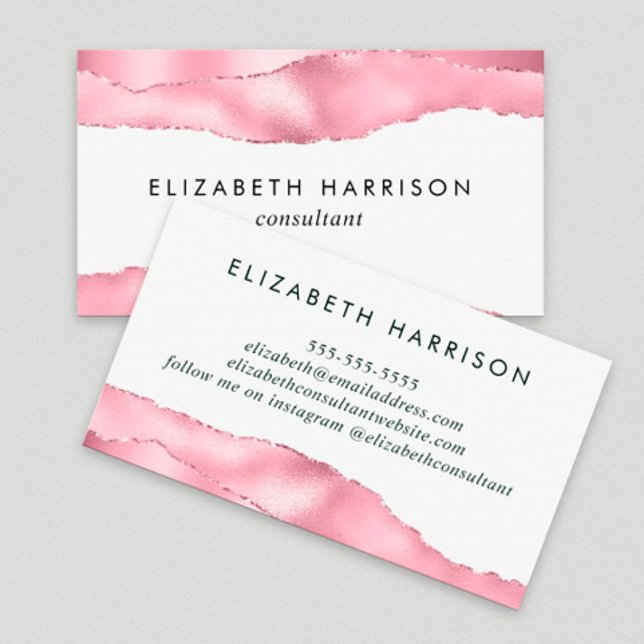 Elegant Pink Glitter Foil Business Card (Creator Uploaded)