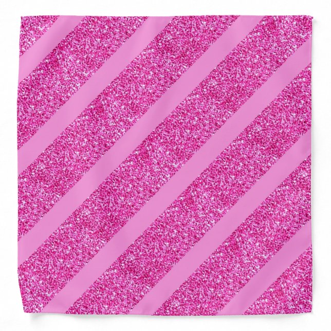 Elegant Pink Glitter Look Template Bandana (Front)
