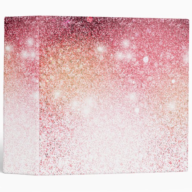 Elegant Pink Glitter Luxury design 3 Ring Binder (Front/Spine)