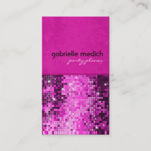 Elegant Pink Glitter Metallic Sequence Pattern Business Cards