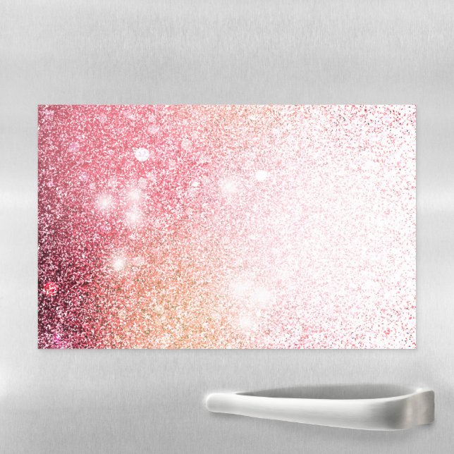 Elegant Pink Glitter rose design Magnetic Dry Erase Sheet (In Situ)