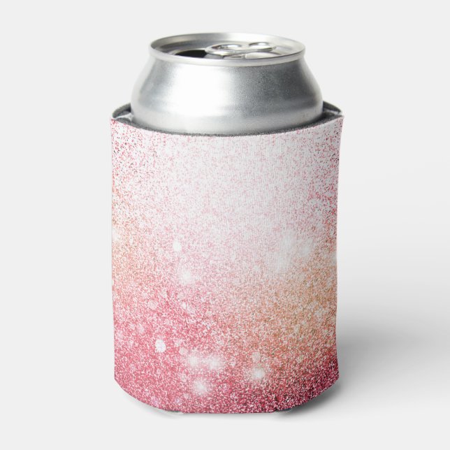 Elegant Pink Glitter sparkle Can Cooler (Can Front)