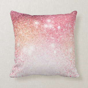 Elegant Pink Glitter Throw Pillow