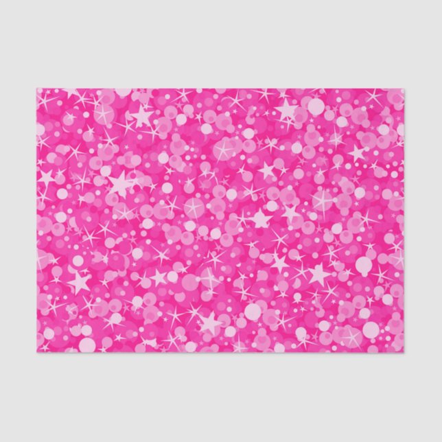 Elegant Pink Glitter Tissue Paper (Front)