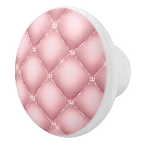 Elegant Pink Glitter Tuft Pattern  Ceramic Knob