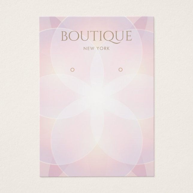 Elegant Pink Glow Earring Display Card (Front)