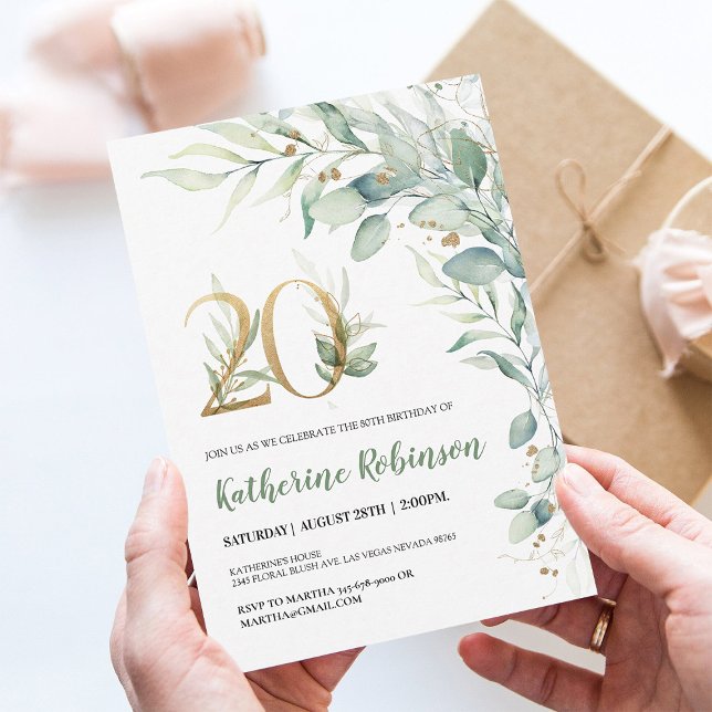 Elegant Pink Gold 20th Birthday Invite for Her (Creator Uploaded)