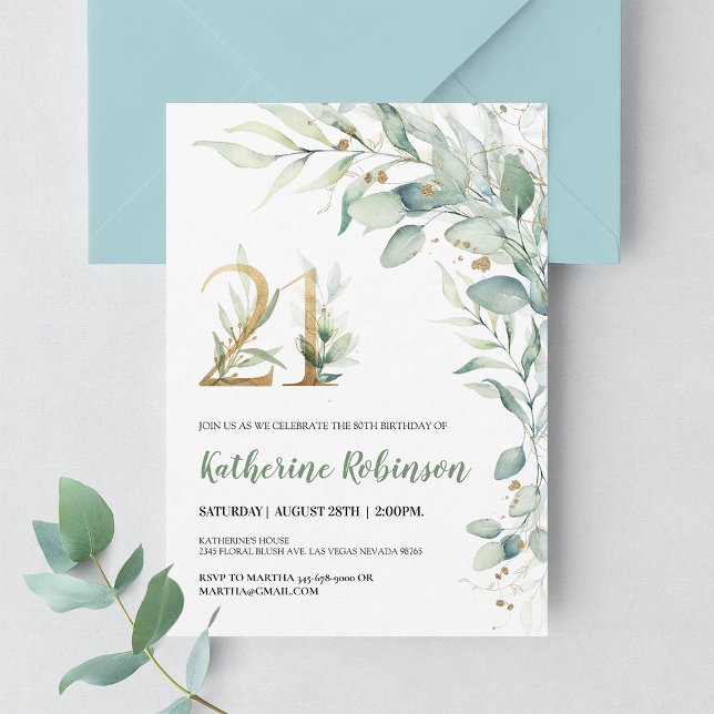 Elegant Pink & Gold 21st Birthday Invitation (Creator Uploaded)