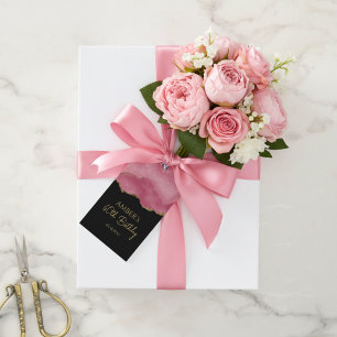 Elegant Pink Gold Abstract Marble Design Gift Tags