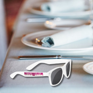 Elegant Pink Gold Agate Stone Wedding Guest Favors Sunglasses