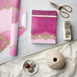Elegant Pink Gold Agate Stone Wedding Wrapping Paper<br><div class="desc">Elegant Pink & Gold Agate Stone Wedding Favors & Gifts Wrapping Paper.</div>