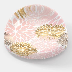 Elegant Pink Gold Dahlia Floral Paperweight