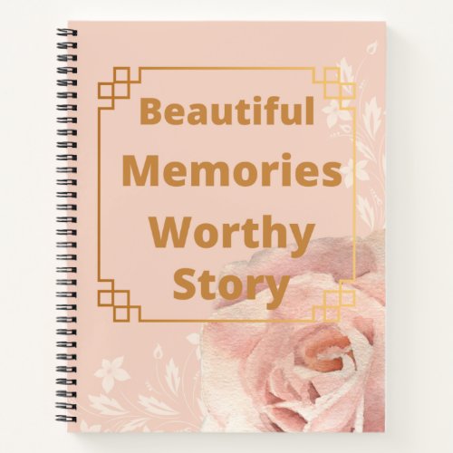 Elegant pink gold diary notebook
