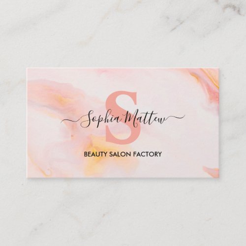 Elegant Pink Gold Glitter Modern Chic Marble Agate Business Card