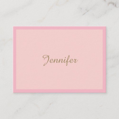 Elegant Pink Gold Hand Script Graceful Template Business Card