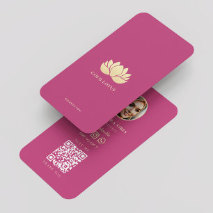 Elegant Pink Gold Lotus Esthetician Aesthetic Business Card
