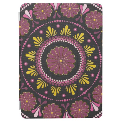 Elegant Pink Gold Mandala Boho Zen Dot Art Flower iPad Air Cover