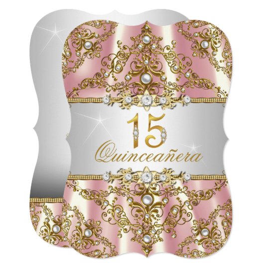 Quinceanera Invitations Pink And Gold 4