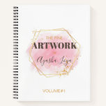 Elegant Pink Gold Personalized Artist Sketchbook  Notebook