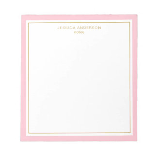 Elegant Pink Gold Personalized Notepad