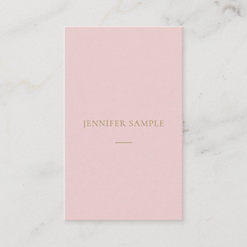 Elegant Pink Gold Text Modern Minimalist Template Business Card