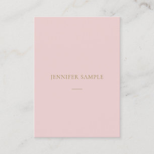 Elegant Pink Gold Text Simple Plain Professional Business Card