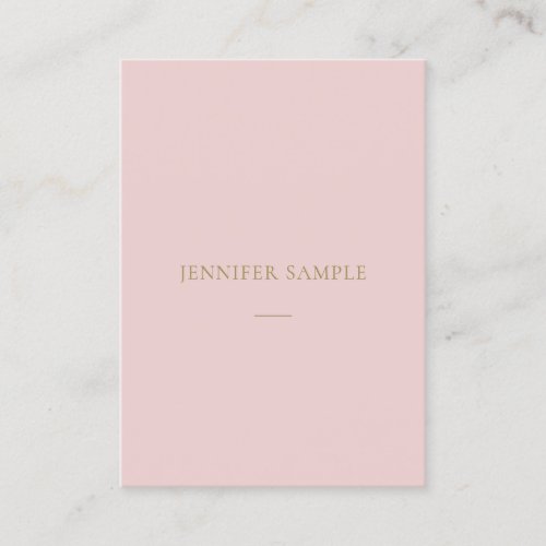 Elegant Pink Gold Text Simple Plain Professional Business Card