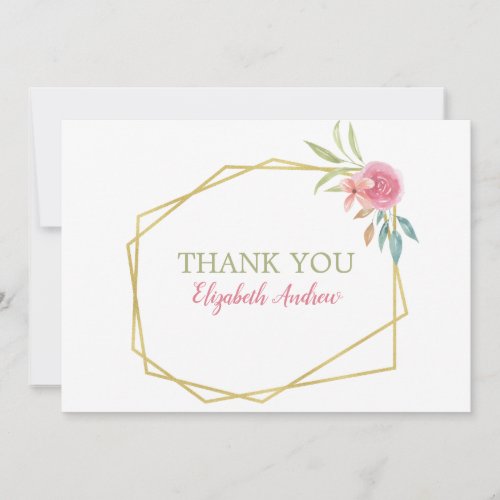 Elegant Pink & Gold Watercolor Floral Bat Mitzvah