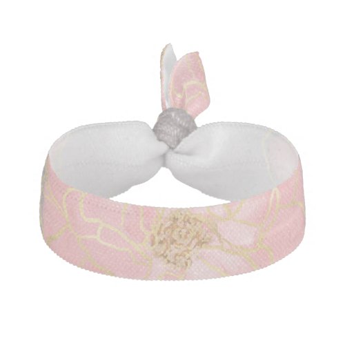 Elegant Pink  Gold Watercolor Roses Gray Design Elastic Hair Tie